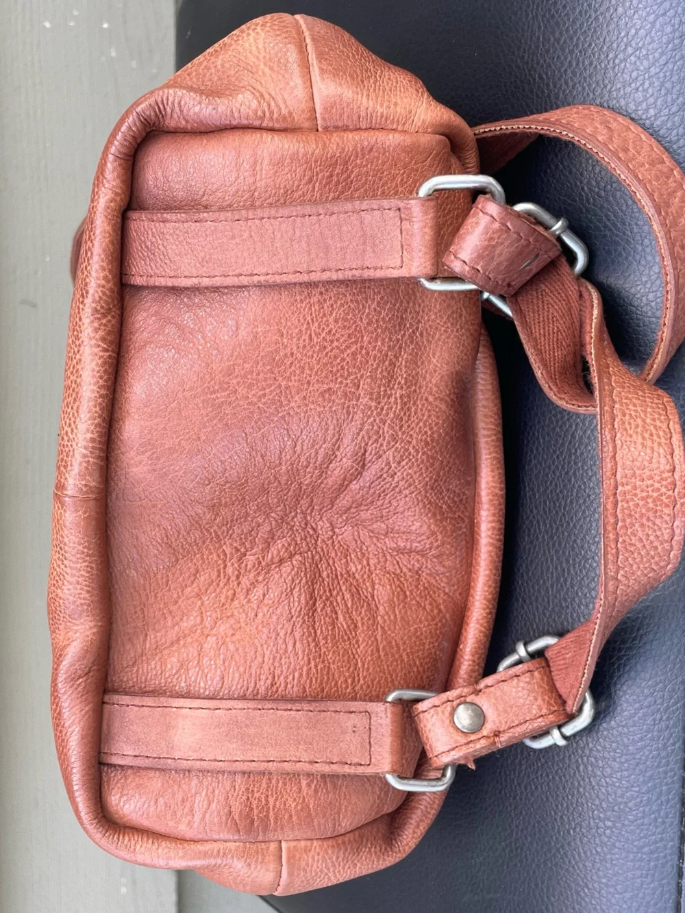 Free People  Soho Convertible Cognac Leather Sling Backpack